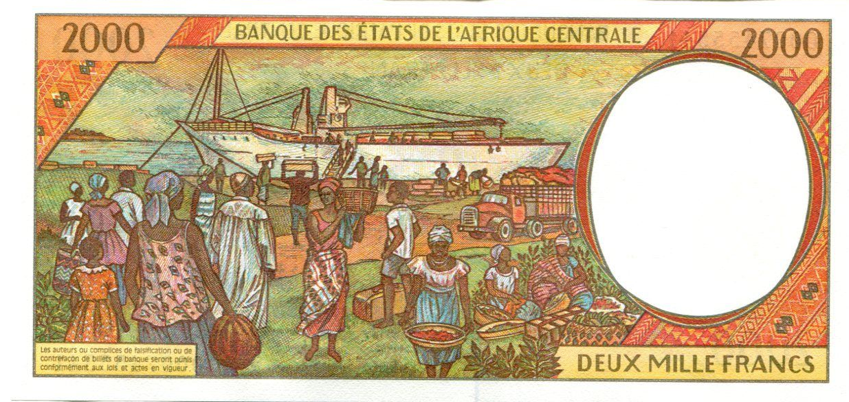 P103 Ch Central African States-Congo 2000 Francs Year 2002